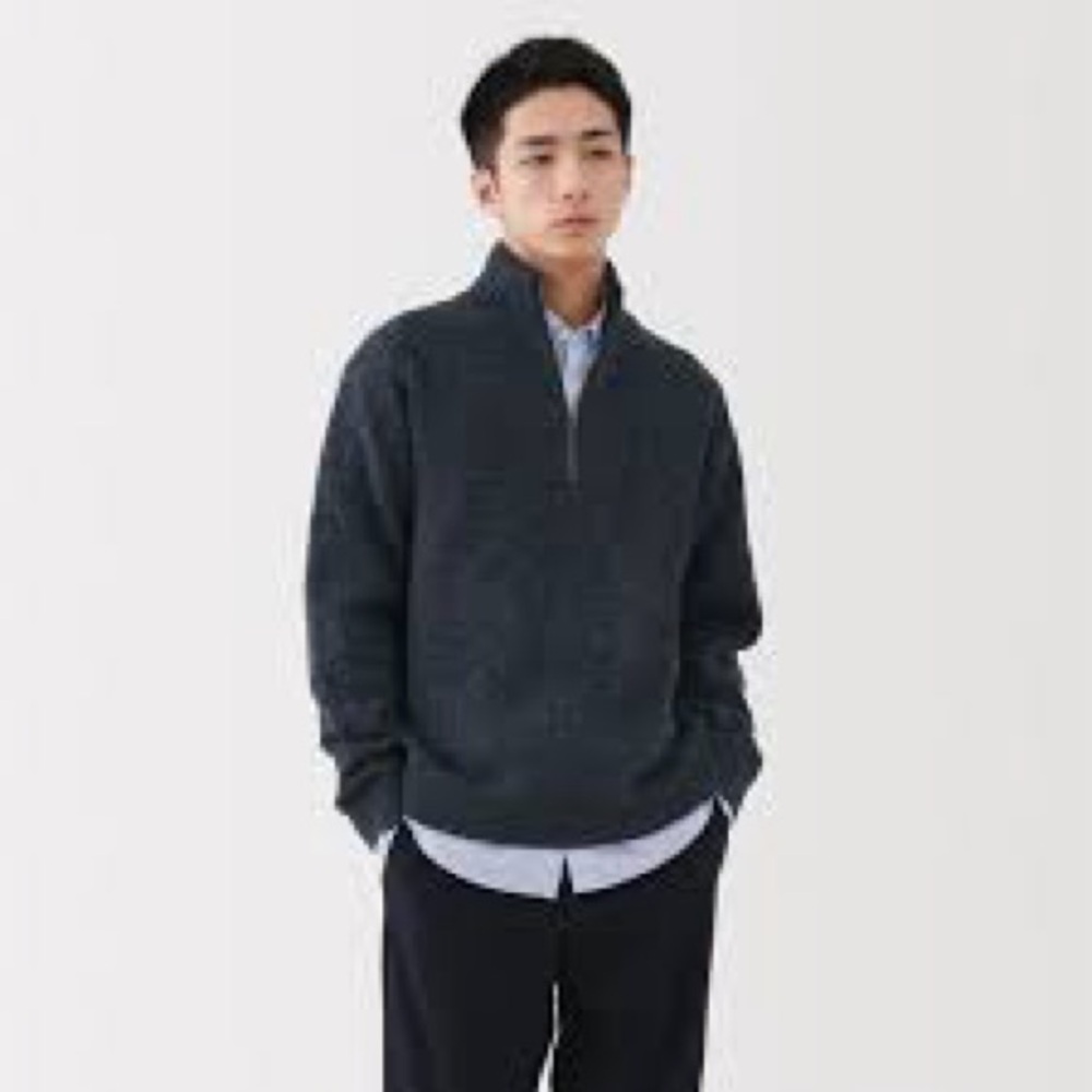 Hudson north neutral lambs wool Men's Charcoal Zip-Up Sweater